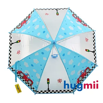 【hugmii】童趣造型兒童雨傘_賽車藍色