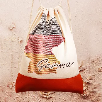 【GFSD】背著國旗去旅行-【德，意志堅】抽繩後背包-棕紅