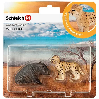 Schleich 史萊奇動物模型-河馬 & 花豹