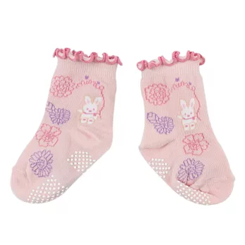 愛的世界小兔花園止滑透氣襪-台灣製-7粉紅色