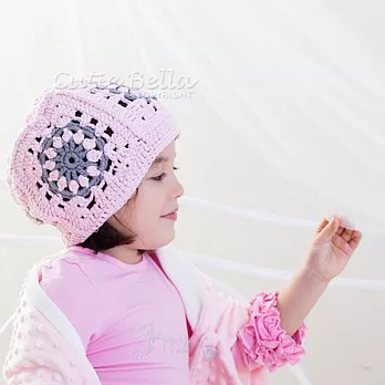 Cutie Bella手工編織帽Beret-Pink/Grey