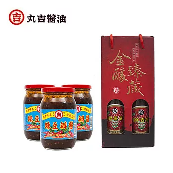 【丸吉】復古辣豆瓣醬600ML (3入)＋老陳年 純釀甲等壼底油240ML ( 2入)