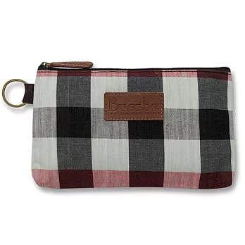 Busaba經典格紋手拿零錢包-黑格紋(大)
