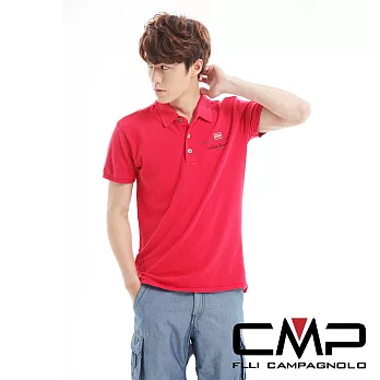 【CMP義大利】美式休閒風純棉POLO衫-男S紅