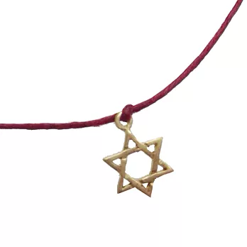 Dogeared 能量六芒星 Jewish Star 金墜 紅色棉線手鍊 附原廠盒
