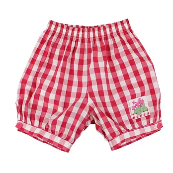 【愛的世界】格紋鬆緊帶純棉短褲-台灣製-105紅色