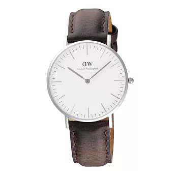 Daniel Wellington Classic Lady Bristol時尚女錶-銀框x深咖啡