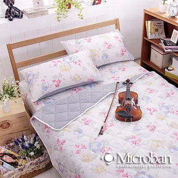 【Microban-清雅紛舞】台灣製單人三件式抗菌涼被床包組