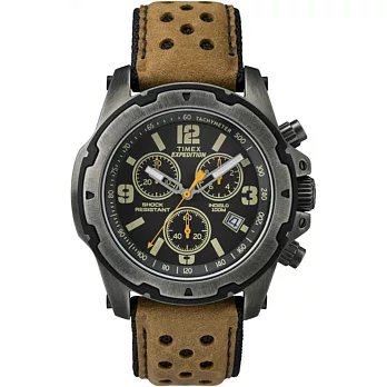 【TIMEX】天美時遠征軍錶計時腕錶系列 (銀殼/咖啡帶 TXT4B01500)