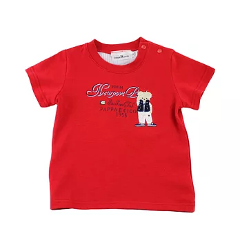 【愛的世界】小熊圖案T恤-台灣製-100紅色