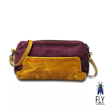 Fly London - 長盒子 放大版雙色筆盒包 -黃包紫黃包紫