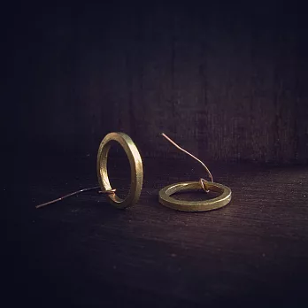 Circular 迴圈 金工手工耳環 黃銅系列Brass Gold