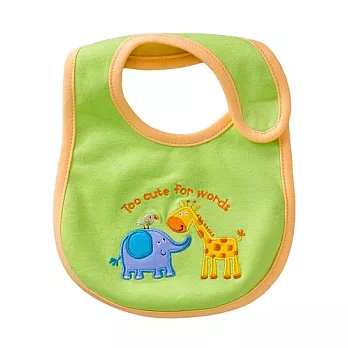 多款繡花鬼氈雙層綿口水巾圍兜 綠色動物