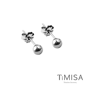 【TiMISA】極簡真我(4mm)雙色純鈦耳針一對原色