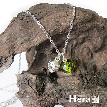 【Hera】925純銀手作天然橄欖石花苞項鍊/鎖骨鍊(橄欖石)