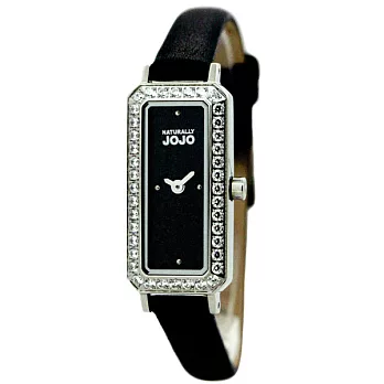 NATURALLY JOJO閃耀夢華晶鑽時尚腕錶-銀X黑