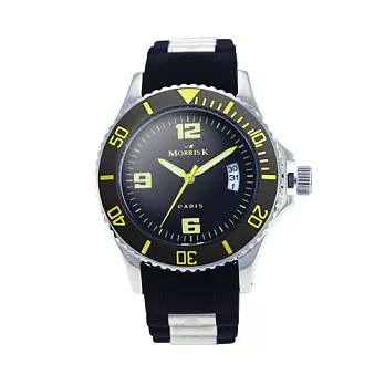 【Morris K】羅志祥代言運動造型潮流腕錶 黃色 女錶 MK13035-MA03