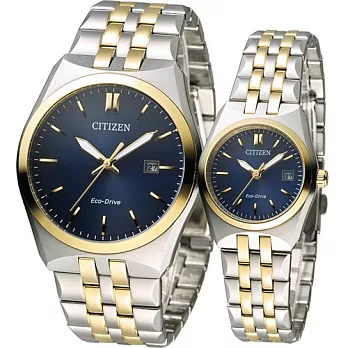 星辰 CITIZEN Eco-Drive 珍愛錶情 時尚對錶 BM7334-66L EW2294-61L 藍x雙色