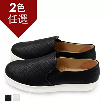 FUFA MIT 時尚潮流網紋懶人鞋 (FE58) - 黑色23.5 黑色