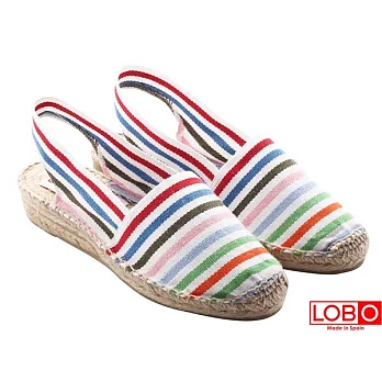 【LOBO】西班牙百年品牌Sandalia楔型低跟草編鞋-彩虹40彩虹
