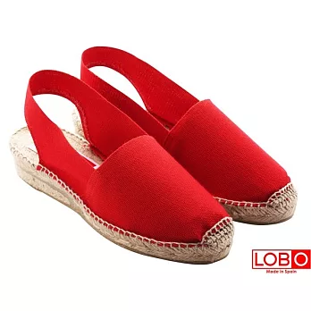 【LOBO】西班牙百年品牌Sandalia楔型低跟草編鞋-紅色39紅色