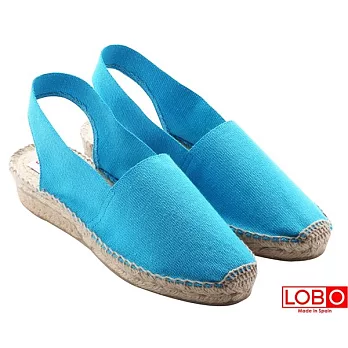 【LOBO】西班牙百年品牌Sandalia楔型低跟草編鞋-土耳其藍39土耳其藍