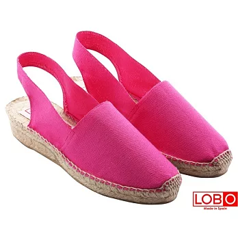 【LOBO】西班牙百年品牌Sandalia楔型低跟草編鞋-桃紅色39桃紅色