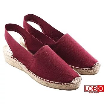 【LOBO】西班牙百年品牌Sandalia楔型低跟草編鞋-酒紅35酒紅