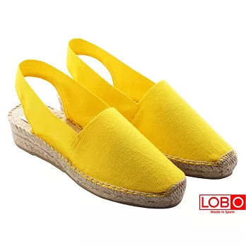 【LOBO】西班牙百年品牌Sandalia楔型低跟草編鞋-黃色36黃色