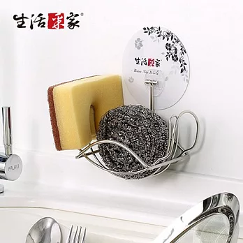 【生活采家】樂貼系列台灣製304不鏽鋼廚房用菜瓜布架#27216
