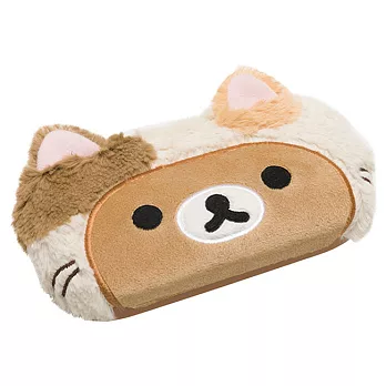 San-X 拉拉熊快樂貓生活系列毛絨公仔眼鏡盒。懶熊