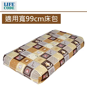 【LIFECODE】 INTEX充氣床專用雙層包覆式床包-適用寬 99CM充氣床籃球B(咖啡底)