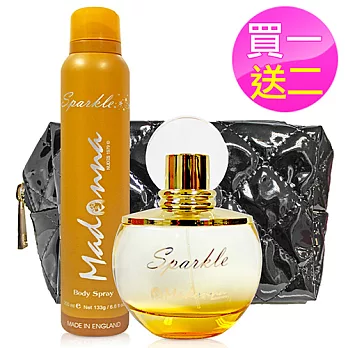 Madonna nudes 1979 Sparkle璀璨奢華女性淡香精 100ml (金)+同款噴霧200ml+E炫黑化妝包