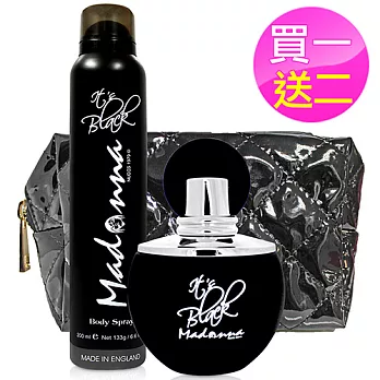 Madonna nudes 1979 It’s black 神秘花園女性淡香精 100ml (黑)+同款噴霧200ml+E炫黑化妝包