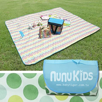 【 Babytiger虎兒寶 】冬季限量款 nunukids 攜帶型加大郊遊野餐墊 - 綠色點點
