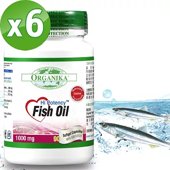 Organika 優格康-Omega3 魚油 1000mg(90顆)超值6瓶組