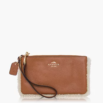 【COACH 攜帶便利】皮革 / 零錢收納 / 手拿包_駝色