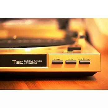 [好感音樂]VOXOA鋒梭 T30 全自動黑膠唱盤（可錄音）／附贈日本鐵三角MM唱頭／220伏特大陸適用／香檳金