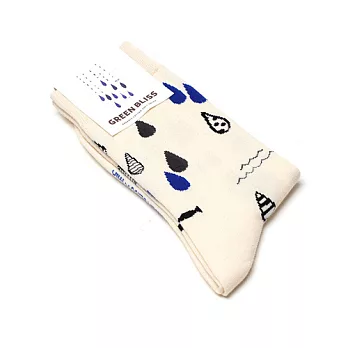 Green Bliss 有機棉襪 - GREEN BLISS x MiA Swim 雨滴 中長襪