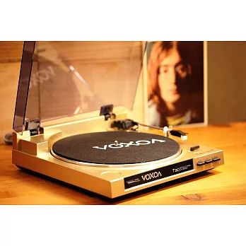 [好感音樂]林憶蓮《Love Sandy》+ VOXOA T30全自動黑膠唱盤／110伏特台灣適用／香檳金色