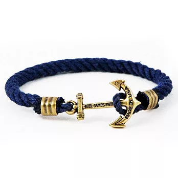Kiel James Patrick 美國手工船錨棉麻繩單圈手環 North StarXS深藍色