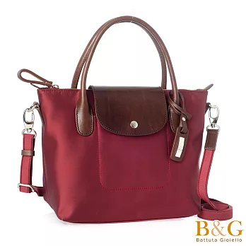 【B＆G】義大利牛皮桃樂絲掀蓋二用包(神秘棗紅)