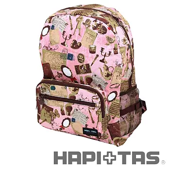 HAPI+TAS藝術摺疊後背包-粉紅色