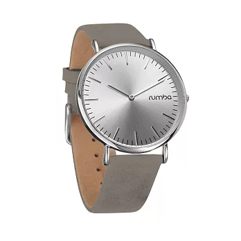 Rumba Time 紐約SOHO絨面麂皮系列 銀色錶框/41mm銀灰
