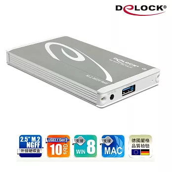 Delock 2.5吋 M.2 NGFF固態硬碟外接盒USB 3.1 Gen2－42553