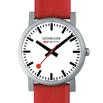 MONDAINE 瑞士國鐵3.8公分經典腕錶-紅