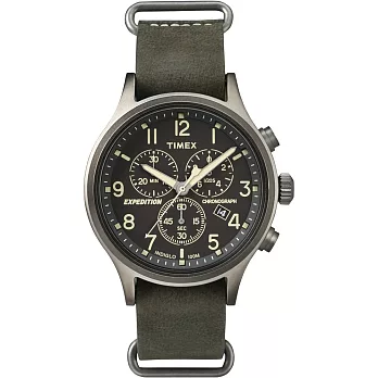 【TIMEX】天美時 Scout Chrono系列三眼計時手錶 (墨綠 TXT4B04100)