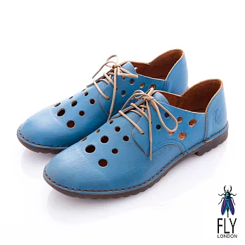 Fly London(女) 小宇宙 隕石洞洞牛津皮鞋 - 水星藍38水藍
