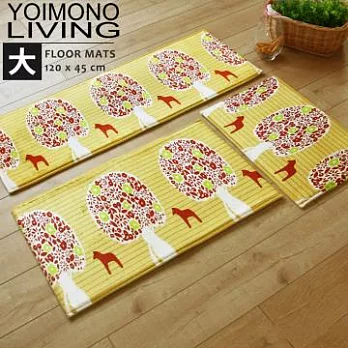 YOIMONO LIVING「法蘭絨」吸水防滑地墊 (大)E樹下之馬