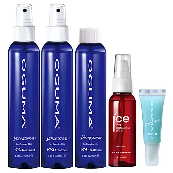 OGUMA水美媒強檔熱銷保濕組(噴年輕160mlX2+環保瓶160mlX1+ICE50ml X1+仙女棒8gx1)